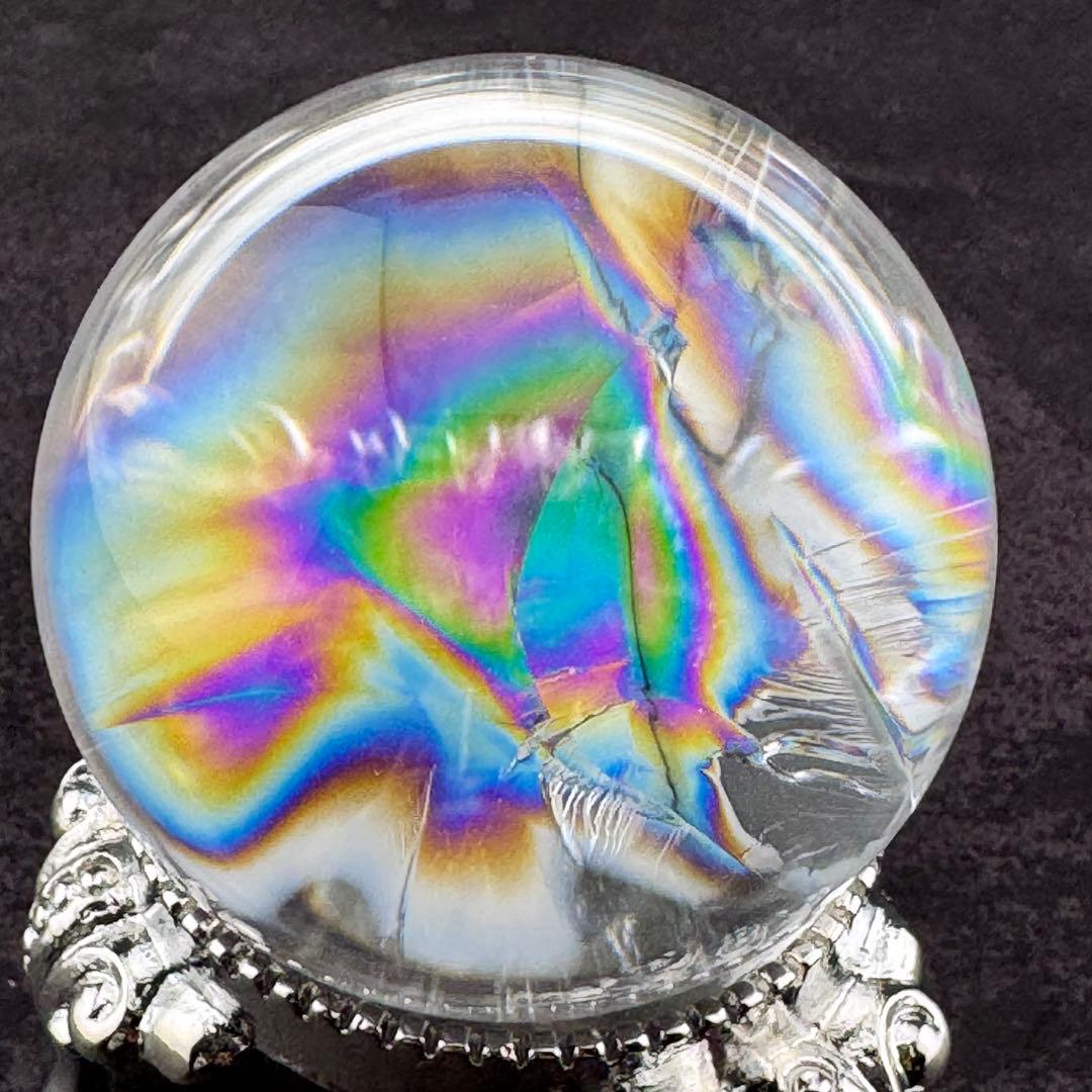 M-12虹入り水晶スフィア　アイリスクォーツ　天然石　クリスタル　パワーストーン