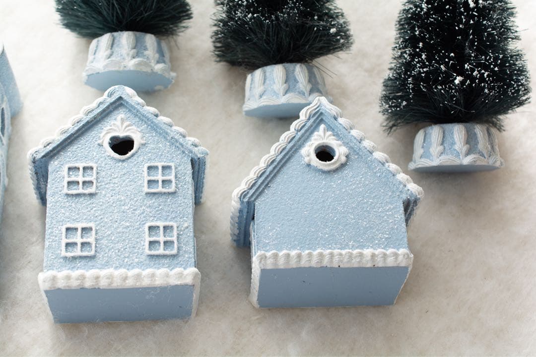 完売貴重　レアハルモニア　ウインターブルービレッジオブジェ6点セット（R）