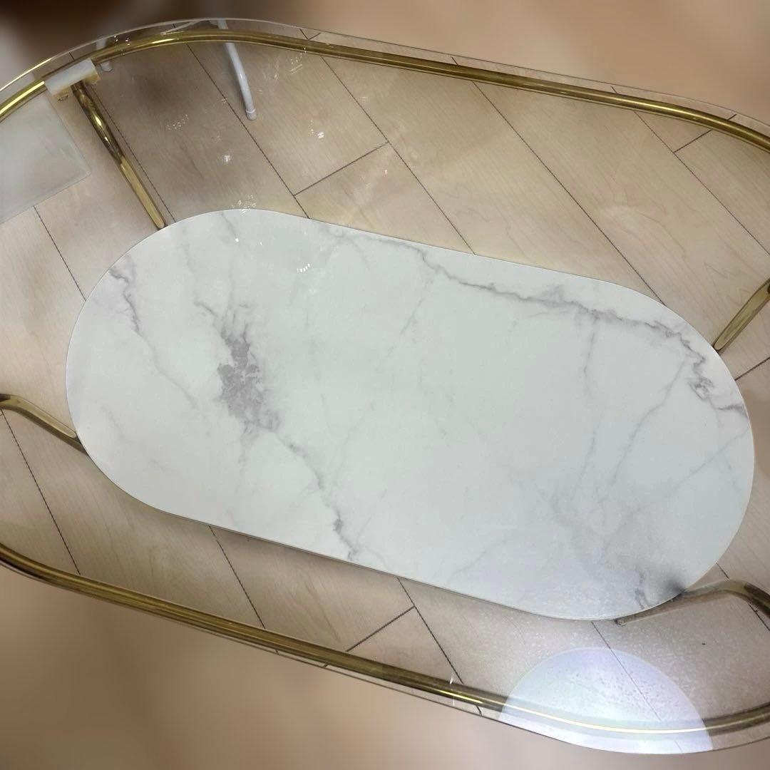 【極美品】francfranc レガートコーヒーテーブル　S ゴールド　大理石調