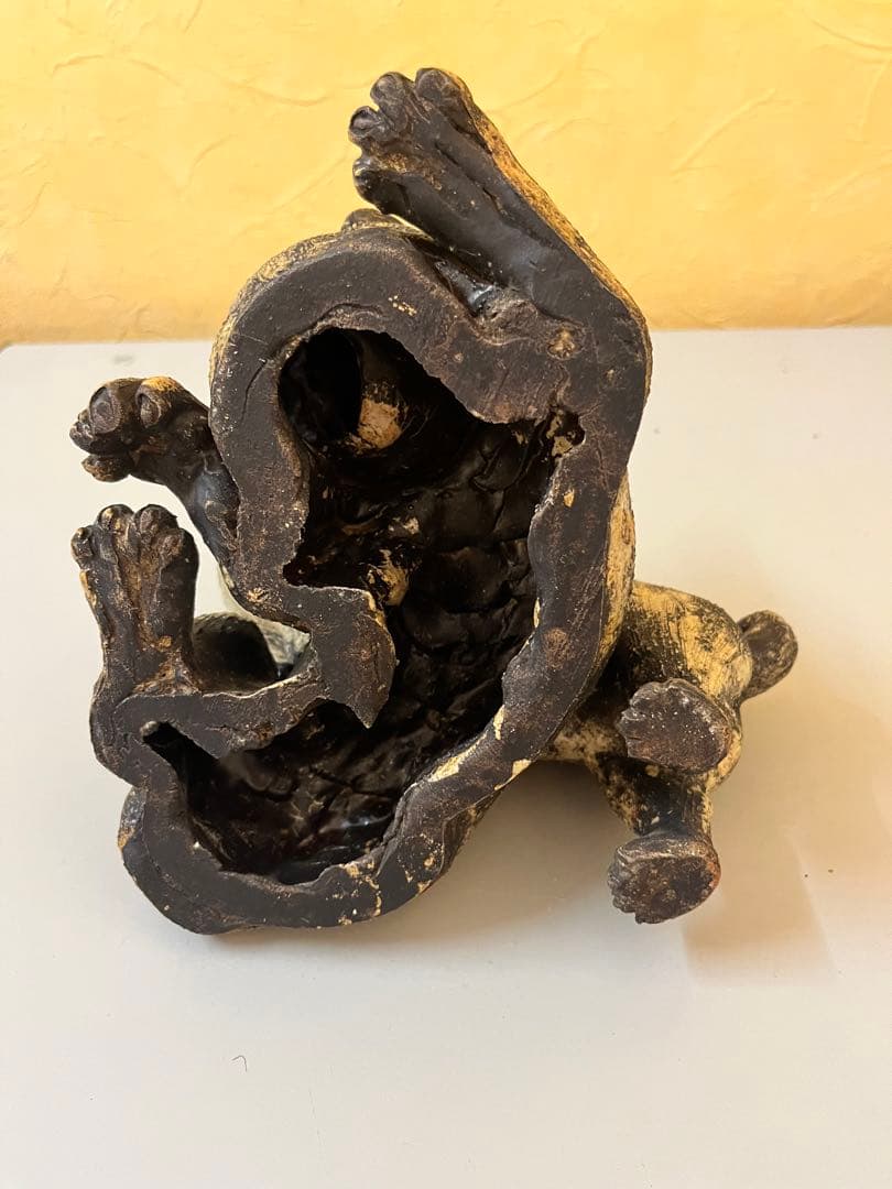 陶器製 子犬 二匹 置物 インテリア 可愛い ヴィンテージ