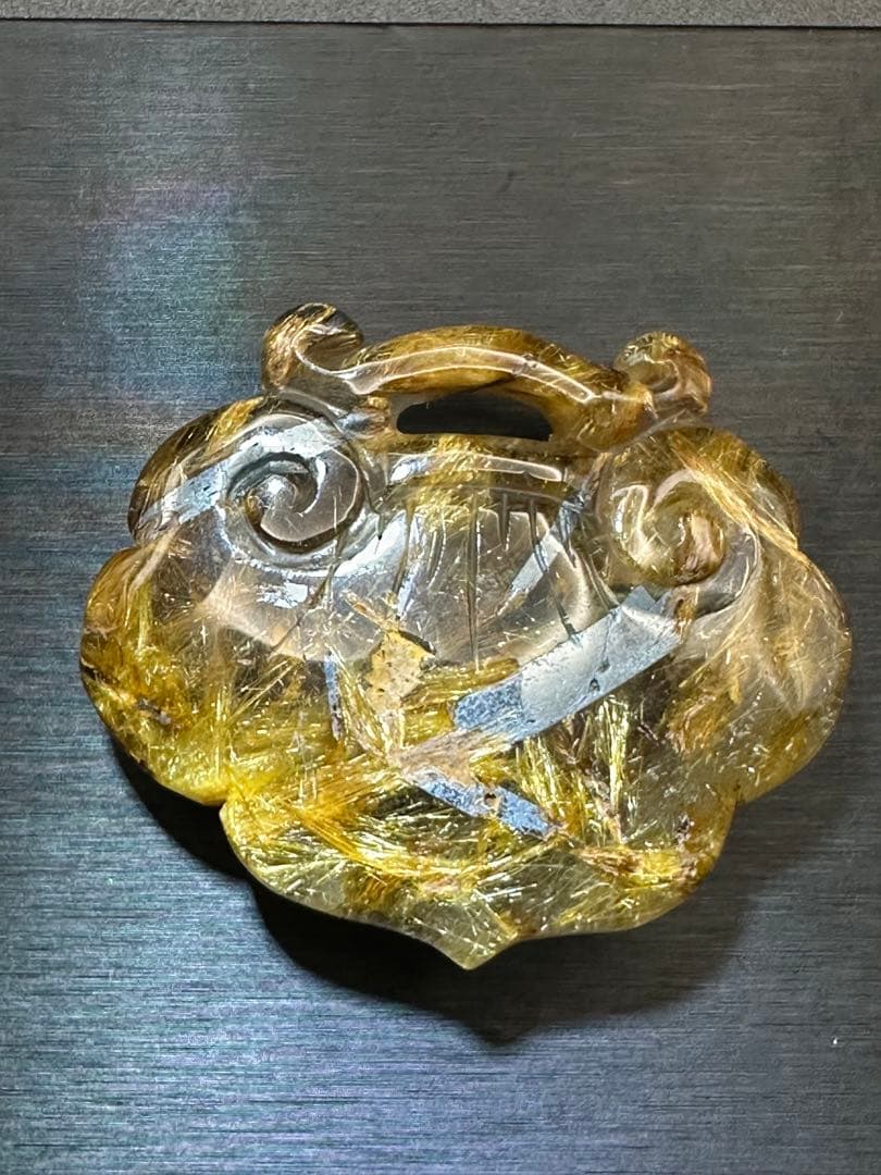 ルチルクォーツ縁起物（如意）