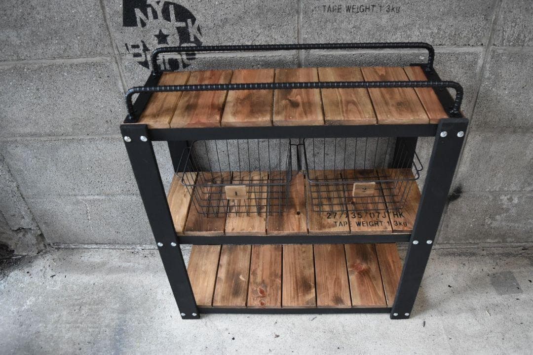 【かごつき】 男前インテリア　アイアンバーラック　植物　インダストリアル　602