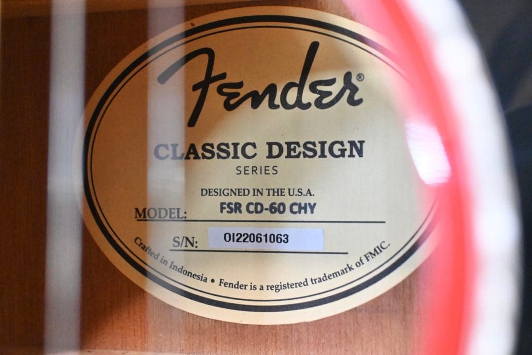 整備・清掃・弦交換済】Fender FSR CD-60 CHY フェンダー 赤 - メルカリ
