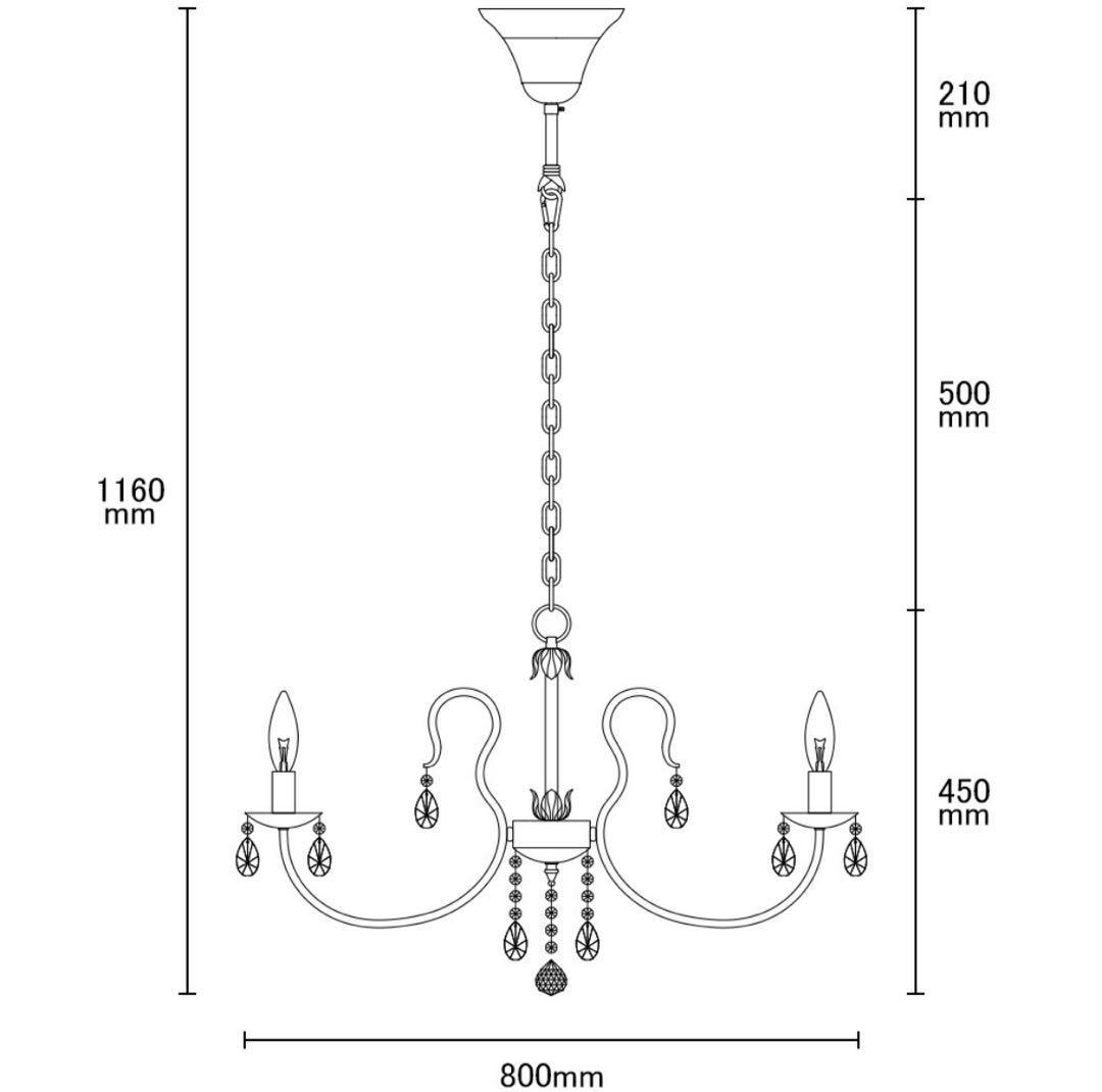 【極美品】8灯 シャンデリア ブラック