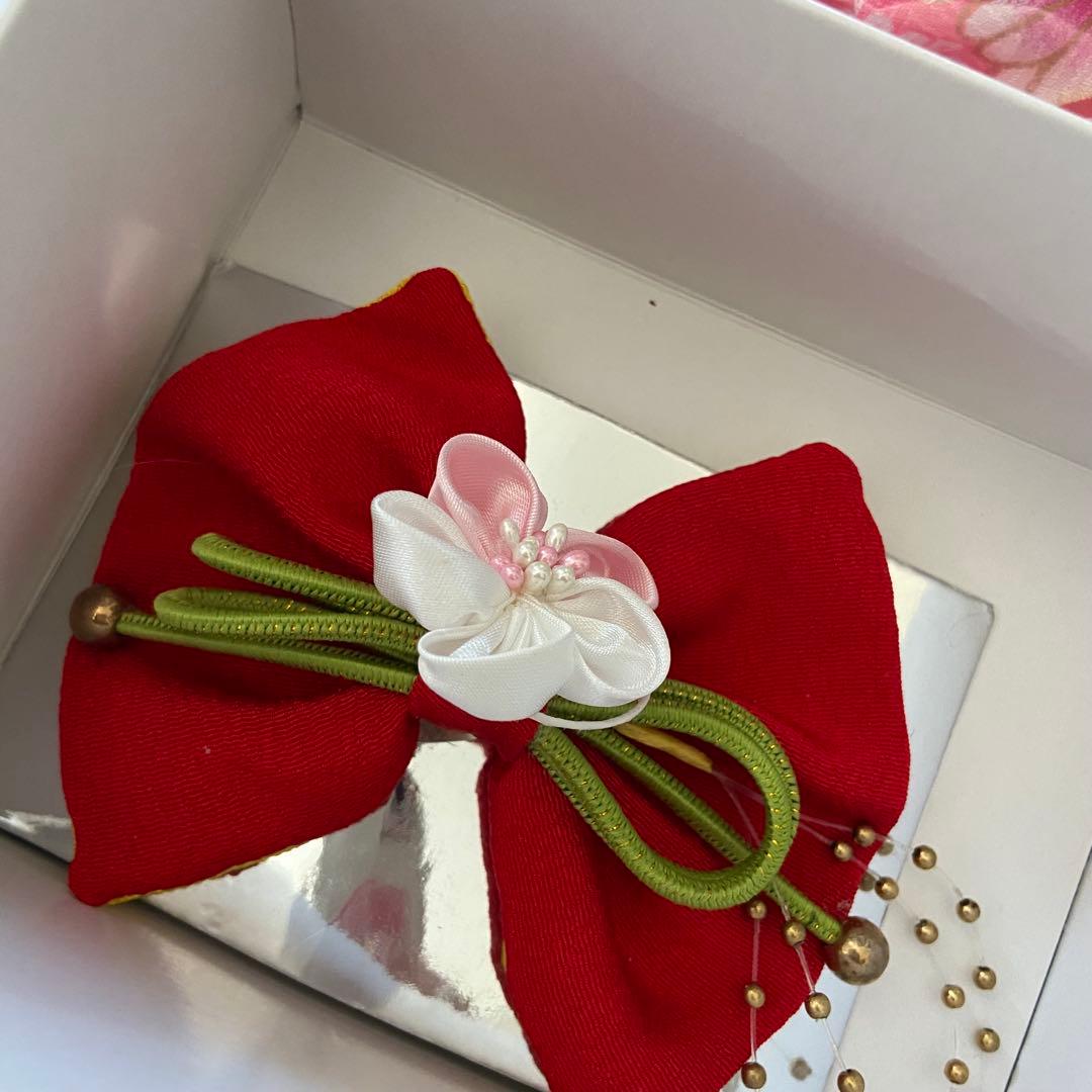 七五三用 花柄 ピンク着物　セット　女の子　3歳