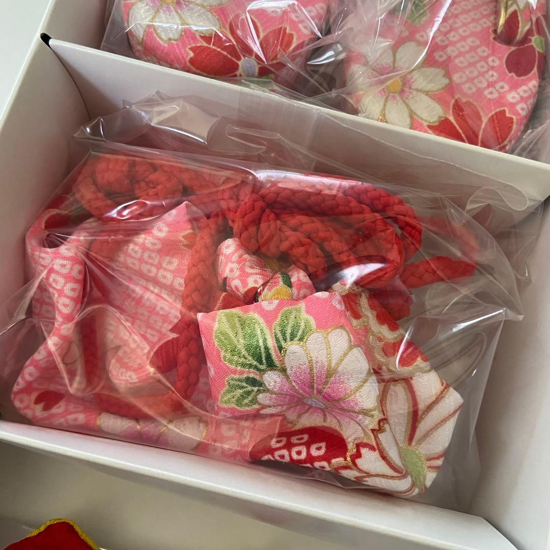 七五三用 花柄 ピンク着物　セット　女の子　3歳