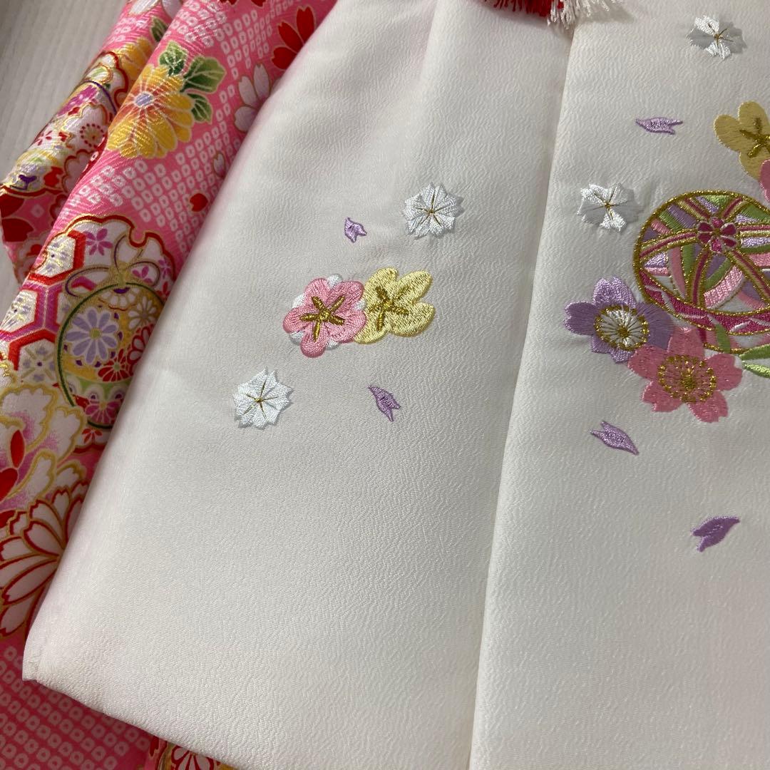 七五三用 花柄 ピンク着物　セット　女の子　3歳