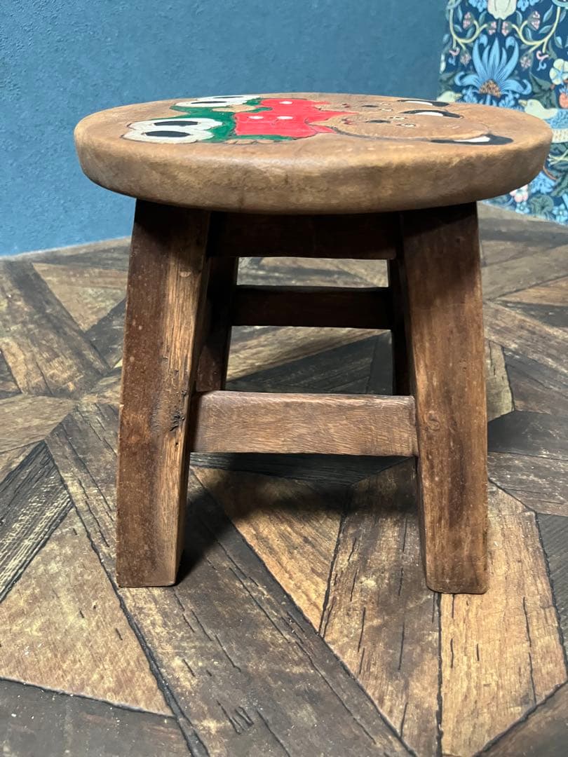 ベビーチェア ミニスツール 子供椅子 インテリア パンダ 木彫り 花台