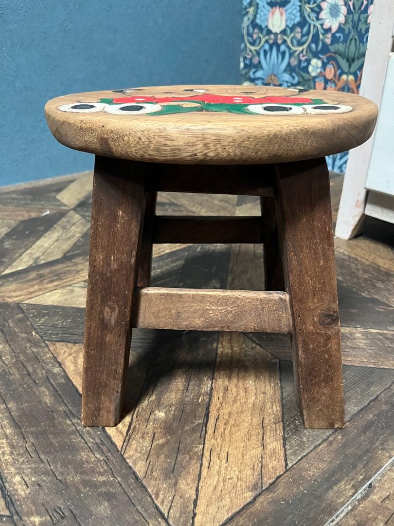 ベビーチェア ミニスツール 子供椅子 インテリア パンダ 木彫り 花台