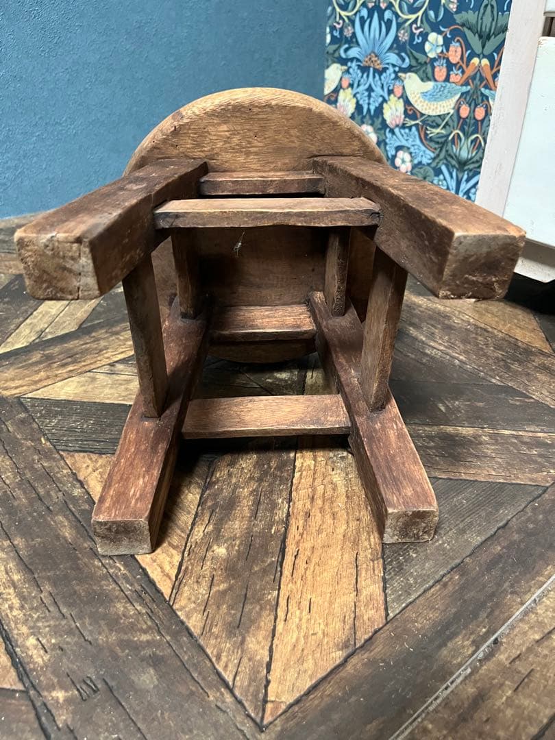 ベビーチェア ミニスツール 子供椅子 インテリア パンダ 木彫り 花台