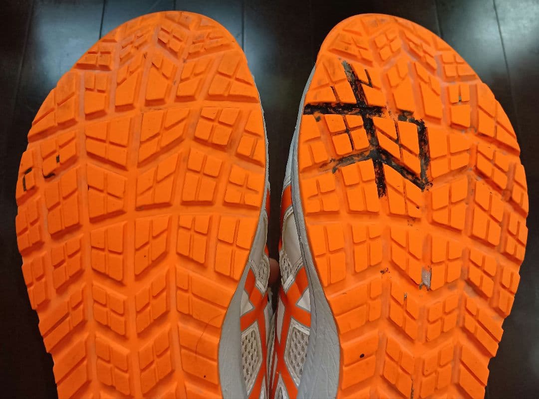 ASICS 安全靴 ボアシステム ホワイト/オレンジ