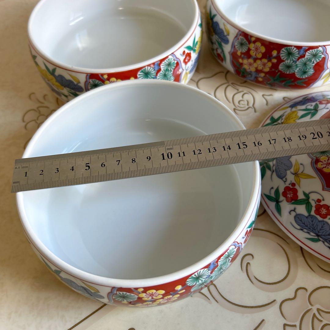 有田焼 哲山作 三段重 古伊万里 色絵 おせち器 お正月 重箱 蓋付き中鉢