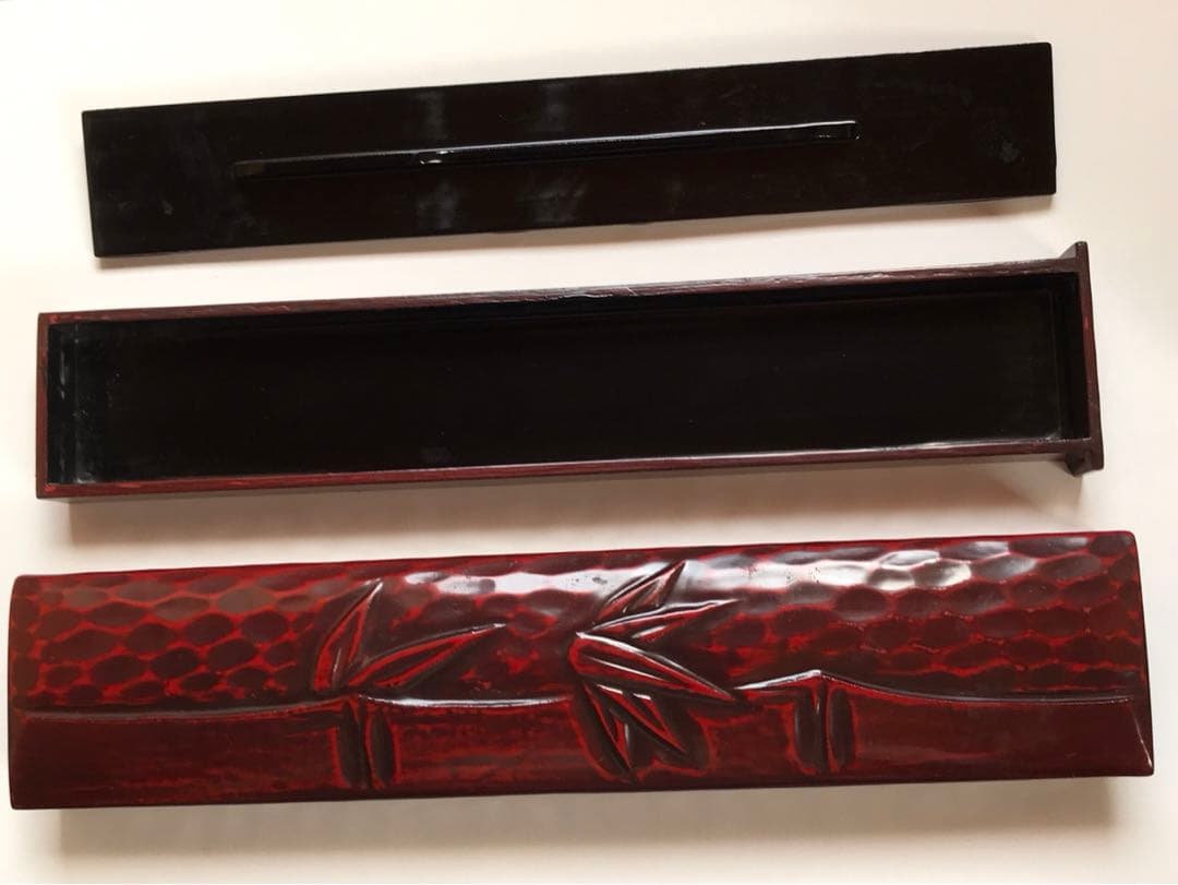 鎌倉彫　二膳　箸箱　アンティーク　骨董品　工芸品