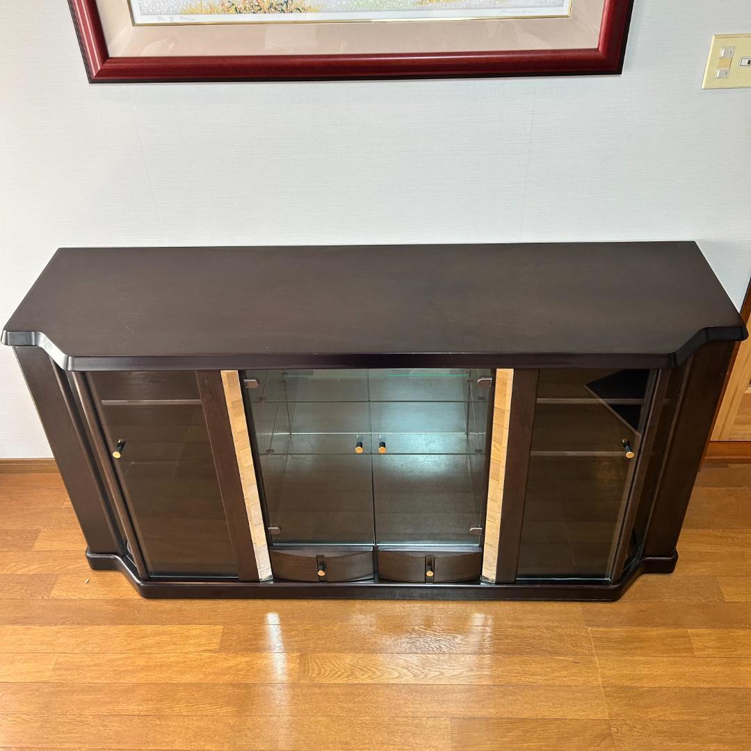 武富家具 TAKEDOMI キャビネット ローボード ガラス扉付き