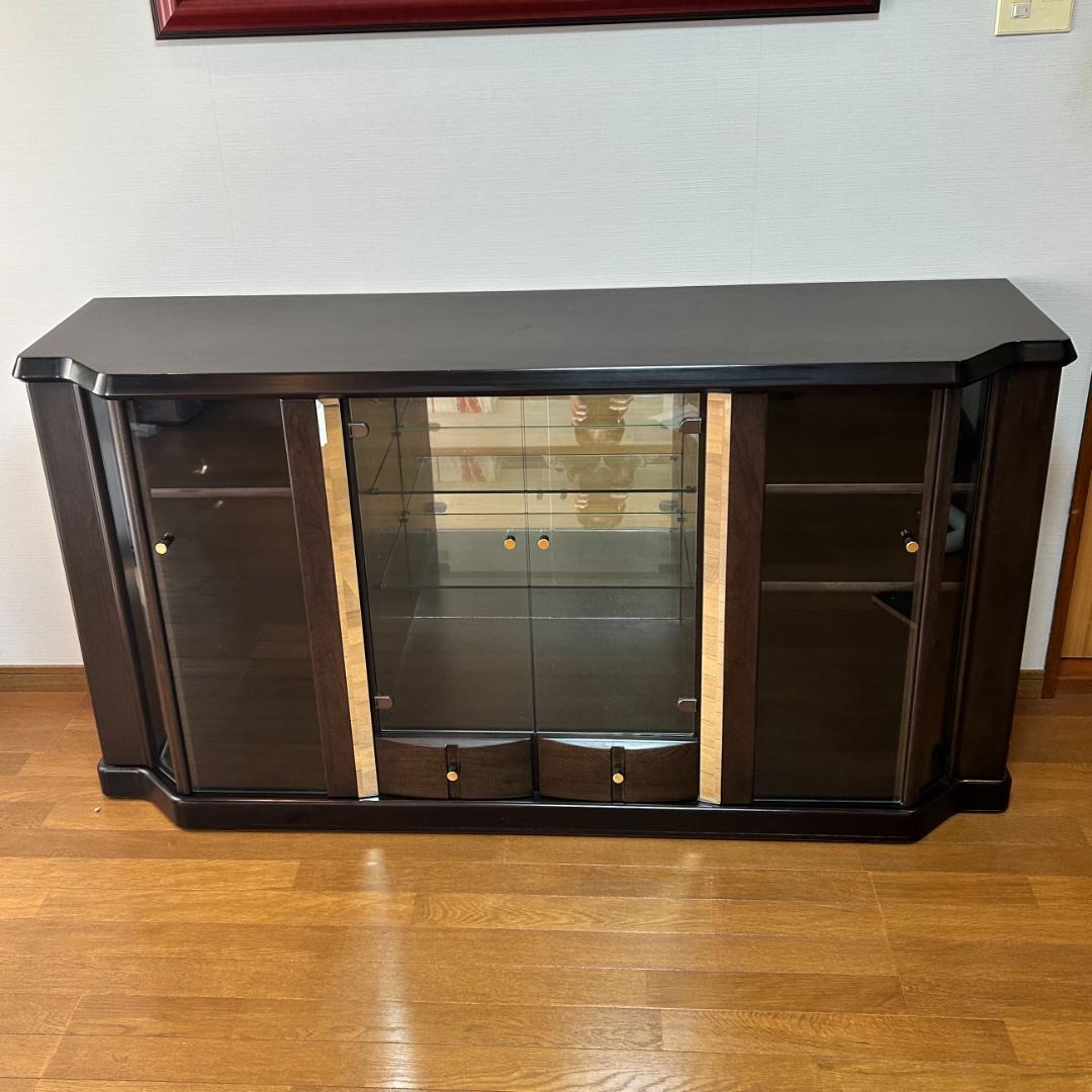 武富家具 TAKEDOMI キャビネット ローボード ガラス扉付き