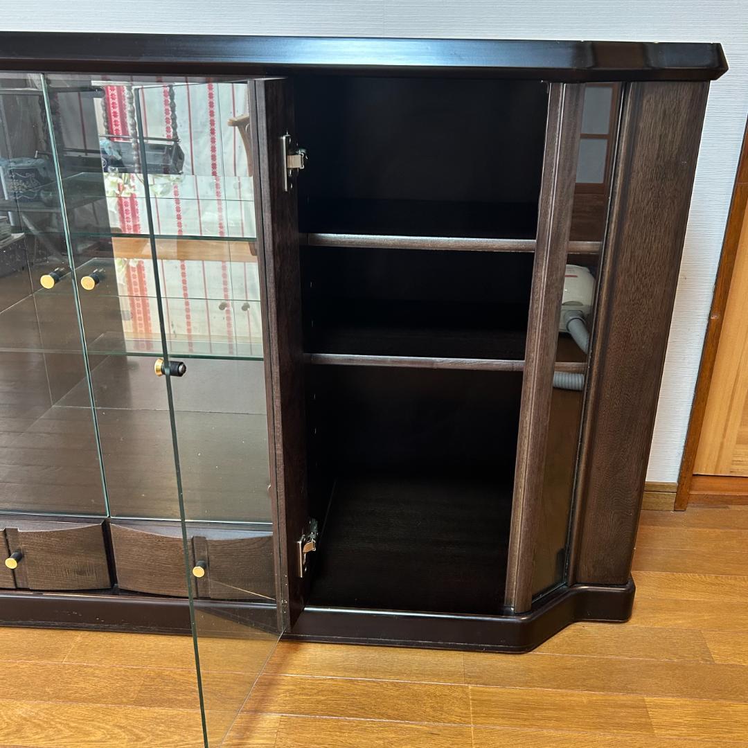 武富家具 TAKEDOMI キャビネット ローボード ガラス扉付き