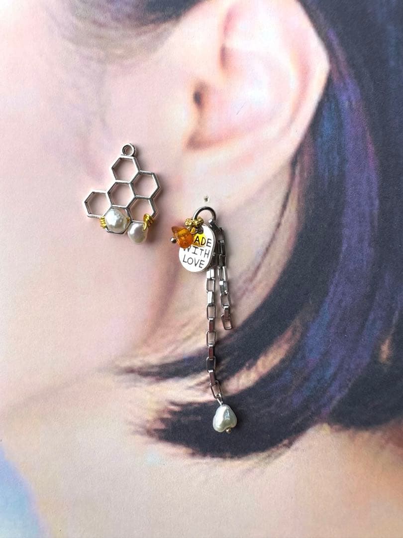 no.165 あこや真珠と滴るハニカム