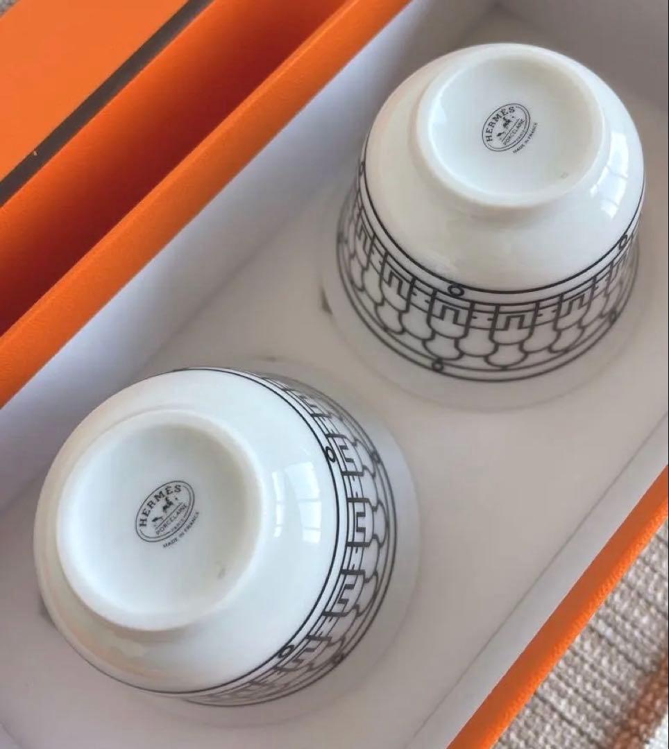 エルメス Hデコ スモールカップ ホワイト 2点 - メルカリ