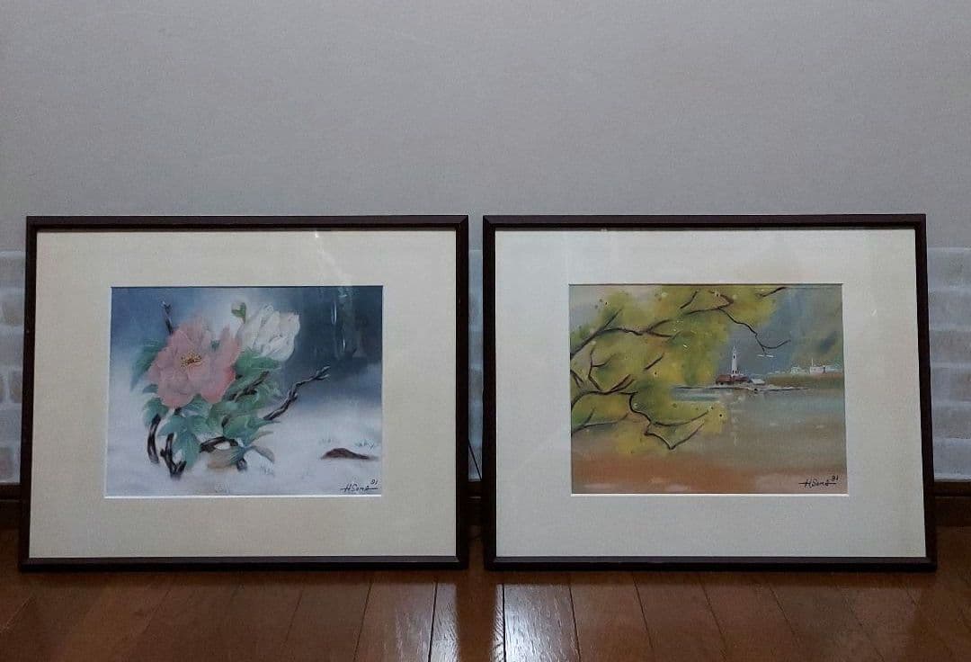 【新槐樹社】　相馬さんの作品　風景画・花 二作品《絵画》