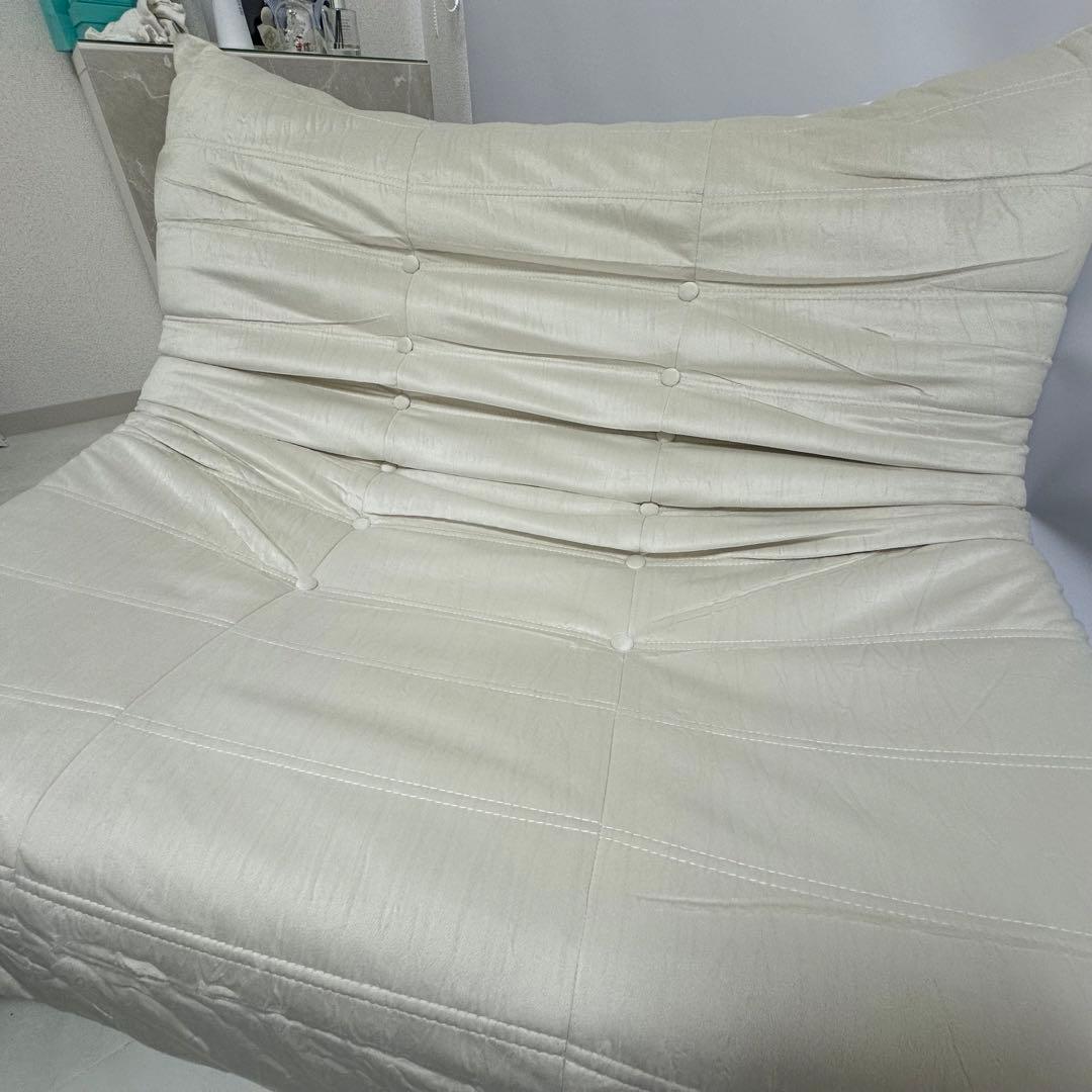 リーンロゼ トーゴ 風 リプロダクト ２人がけ ソファ リクライニング ホワイト