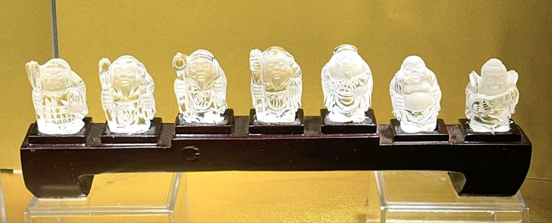 天然水晶七福神 手彫り水晶七福神水晶NO25-1494