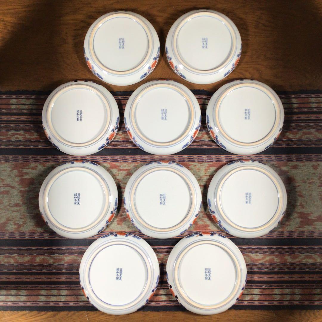 『行事うー特価』　有田焼　日肥其泉　昭和年製　『古伊万里草花文』　中皿　10枚