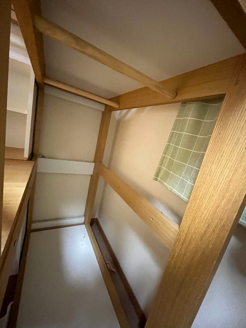 システムベッドデスク　ノア　タモ　LEDライト付き 階段、机付きロフトベッド