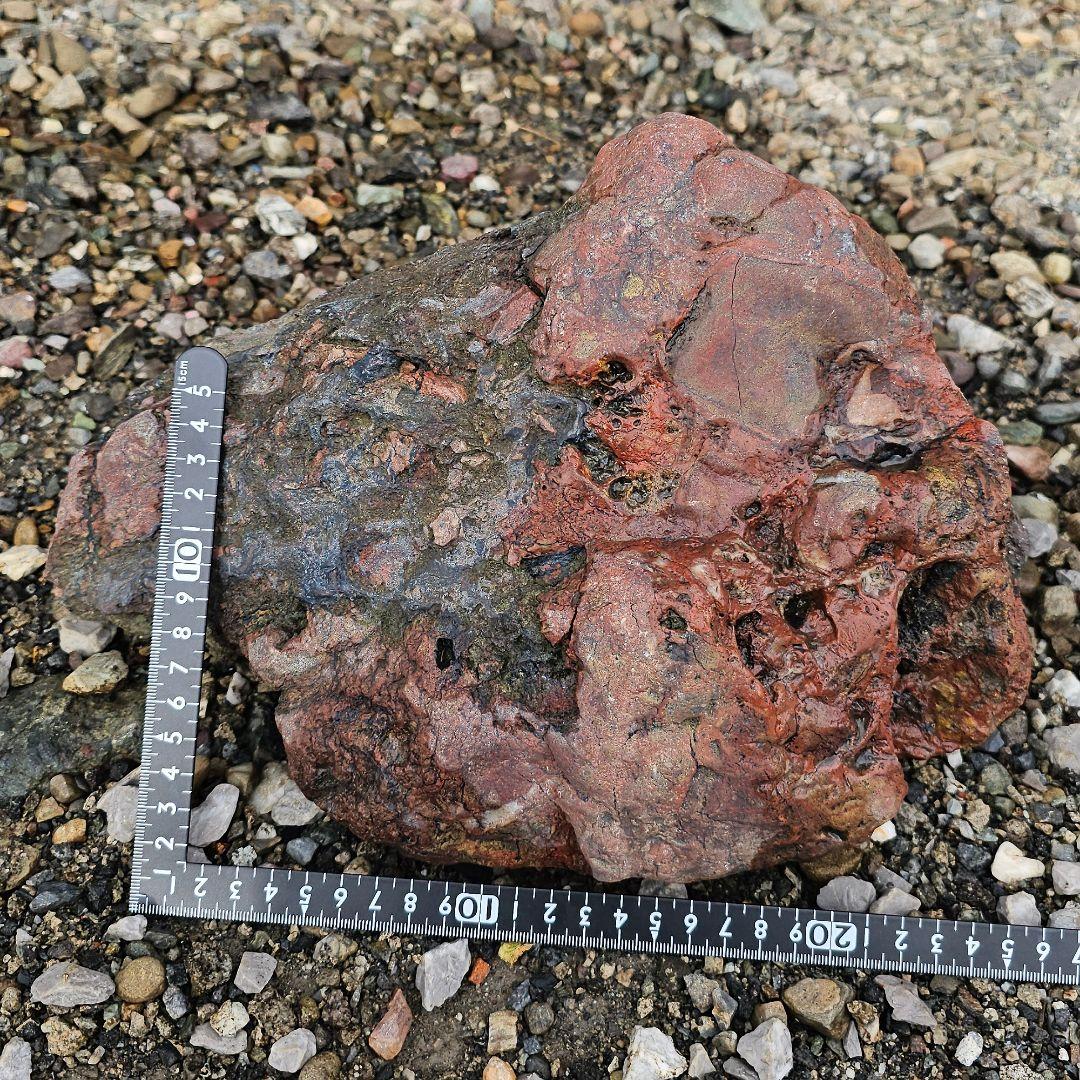 赤幸太郎石 9.4kg　北海道産　紅　銘石　原石　自然石　庭石　盆石水石　観賞石