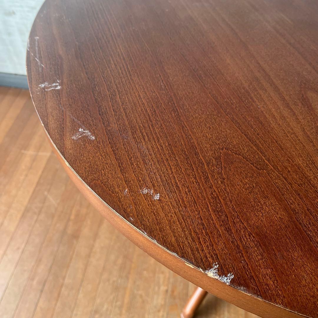 アンティーク】木製 ベントウッド ラウンドカフェテーブル 曲げ木 机