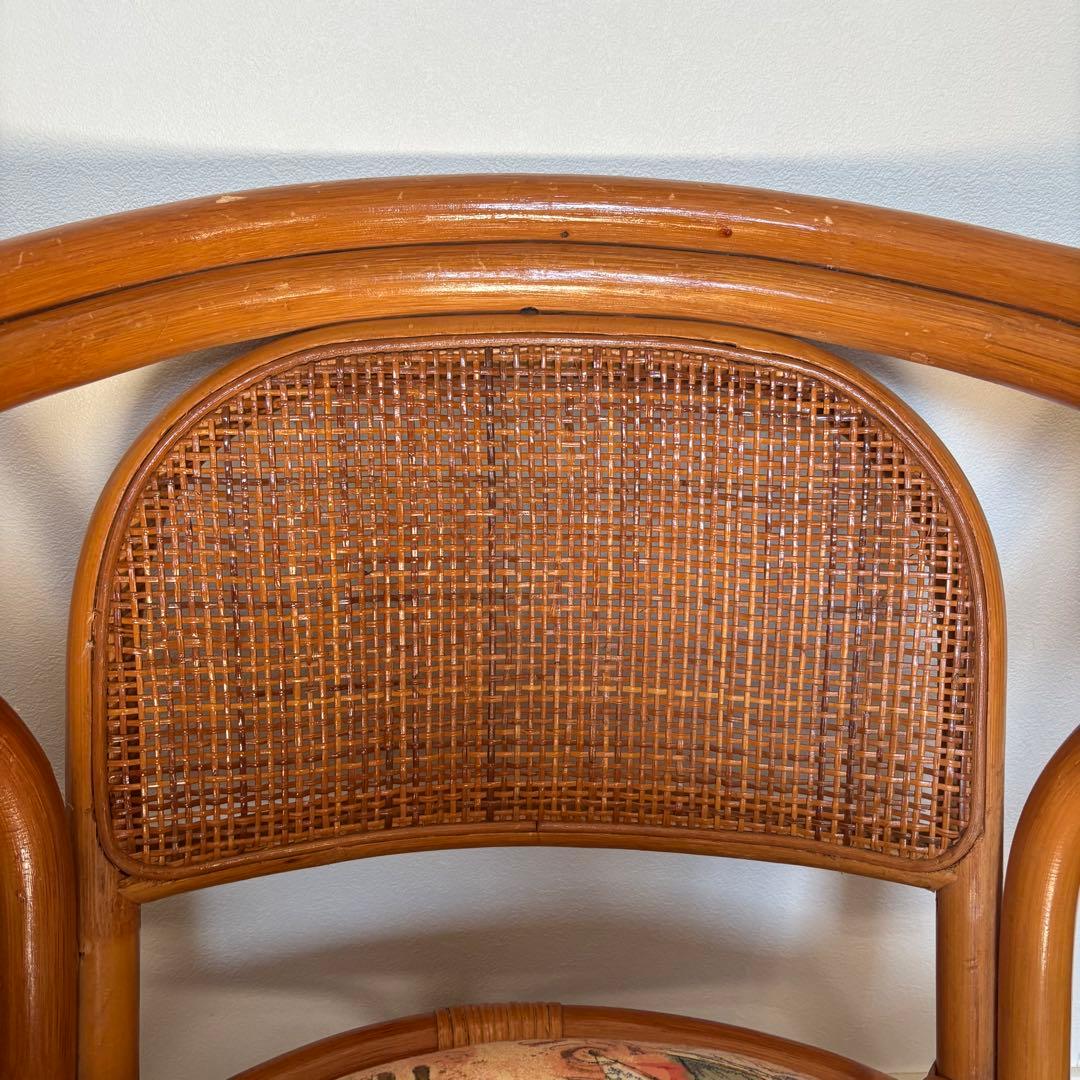 ラタン 回転チェア 2脚セット クッション付 籐椅子 座椅子 ローチェア