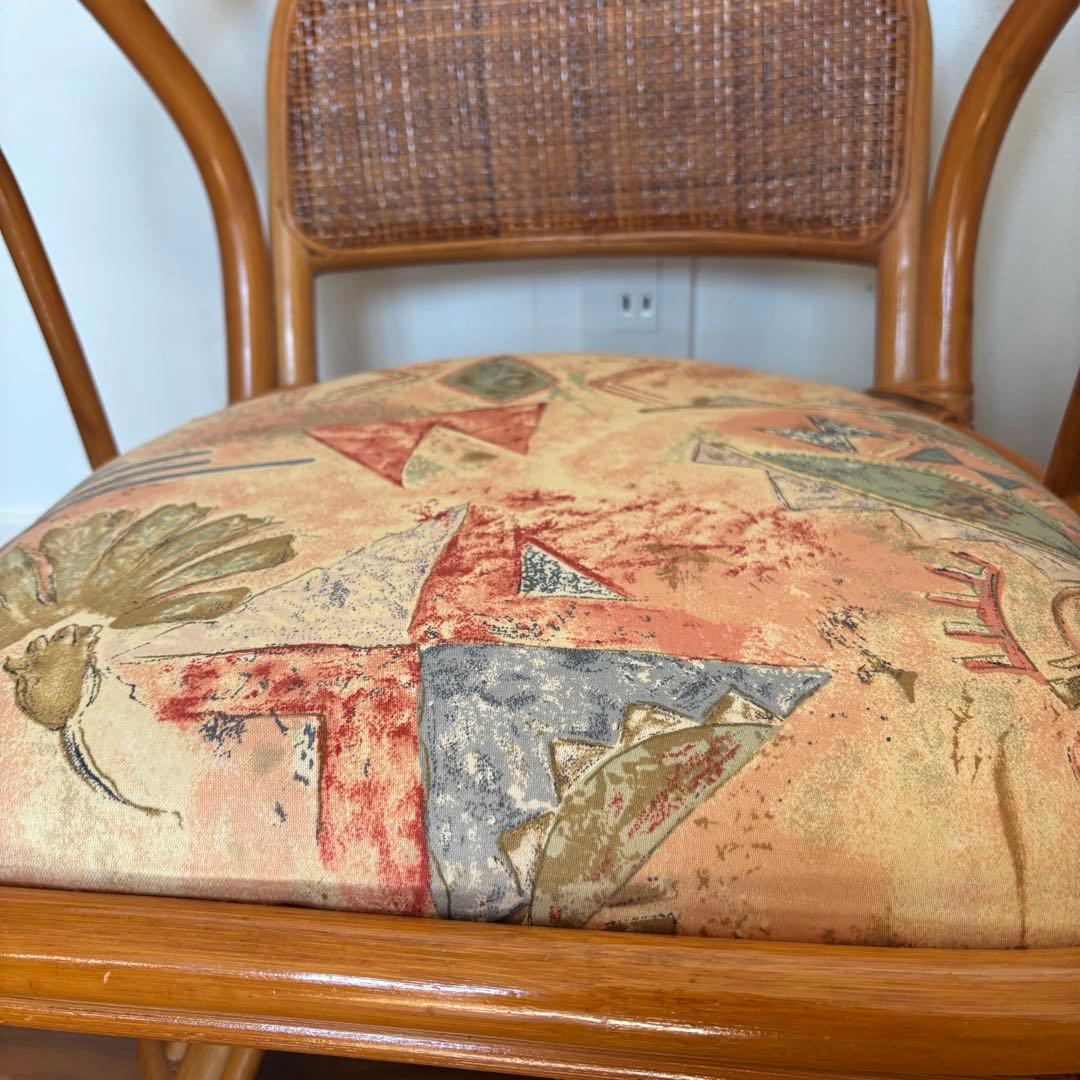 ラタン 回転チェア 2脚セット クッション付 籐椅子 座椅子 ローチェア