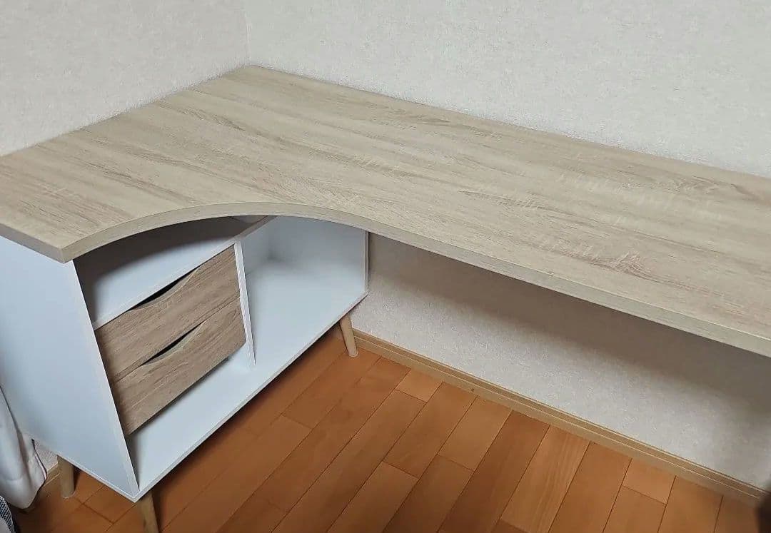 デスク L字 机 白 おしゃれ 収納 木製 PCデスク 学習机