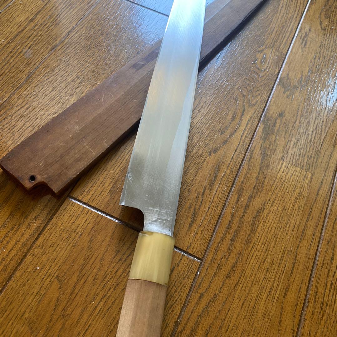 柳刃包丁　正本　総本店　ダマスカス　マグロ　刃渡り40cm