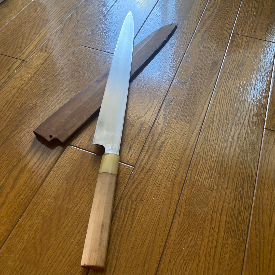 柳刃包丁　正本　総本店　ダマスカス　マグロ　刃渡り40cm