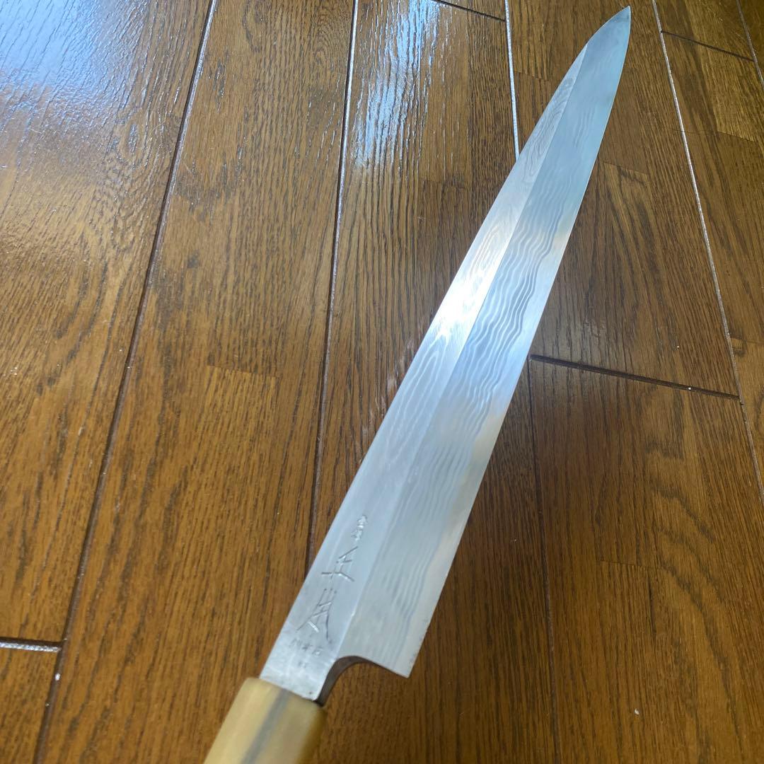 柳刃包丁　正本　総本店　ダマスカス　マグロ　刃渡り40cm