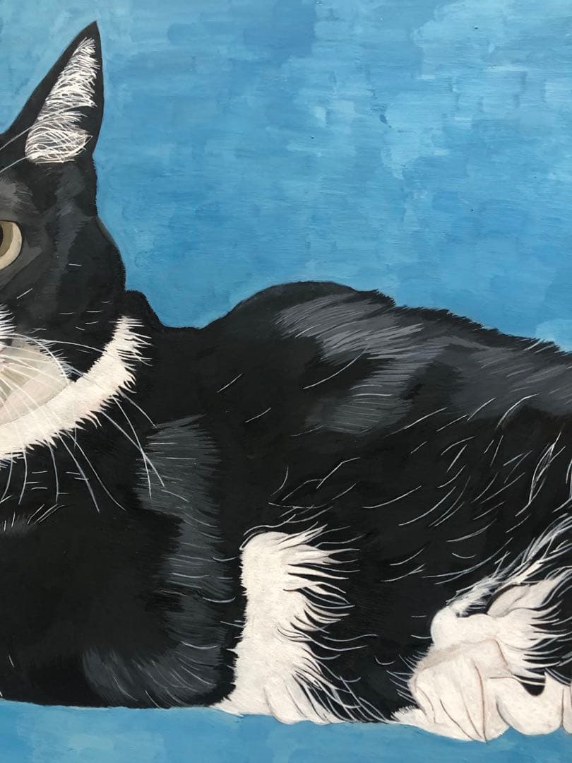 《送料無料》原画「ウメ8」猫イラスト 水彩画