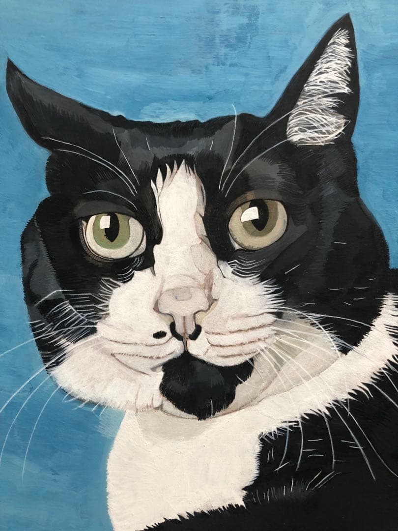 《送料無料》原画「ウメ8」猫イラスト 水彩画