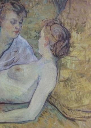 トゥールーズ＝ロートレック、【二人の女友だち】、希少な額装用画集より