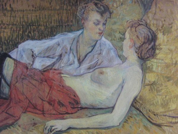 トゥールーズ＝ロートレック、【二人の女友だち】、希少な額装用画集より