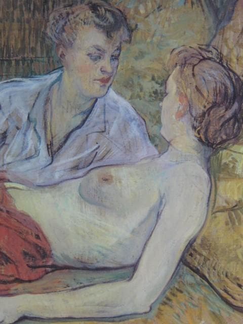 トゥールーズ＝ロートレック、【二人の女友だち】、希少な額装用画集より