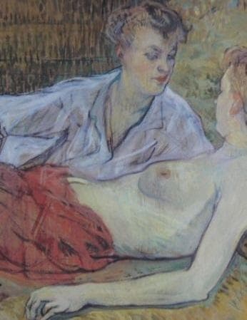 トゥールーズ＝ロートレック、【二人の女友だち】、希少な額装用画集より