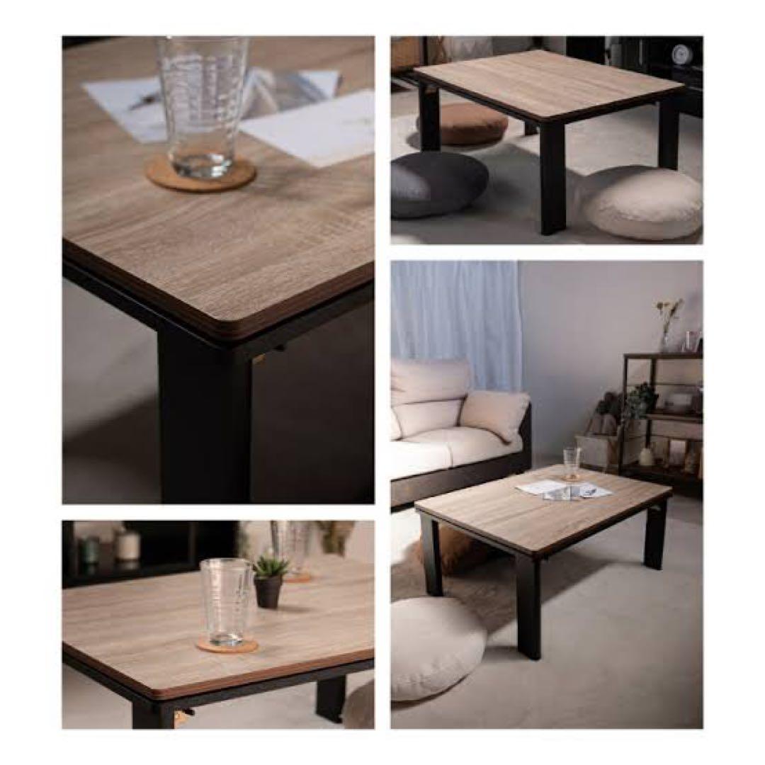 折れ脚リバーシブルこたつ テーブル80x60cm