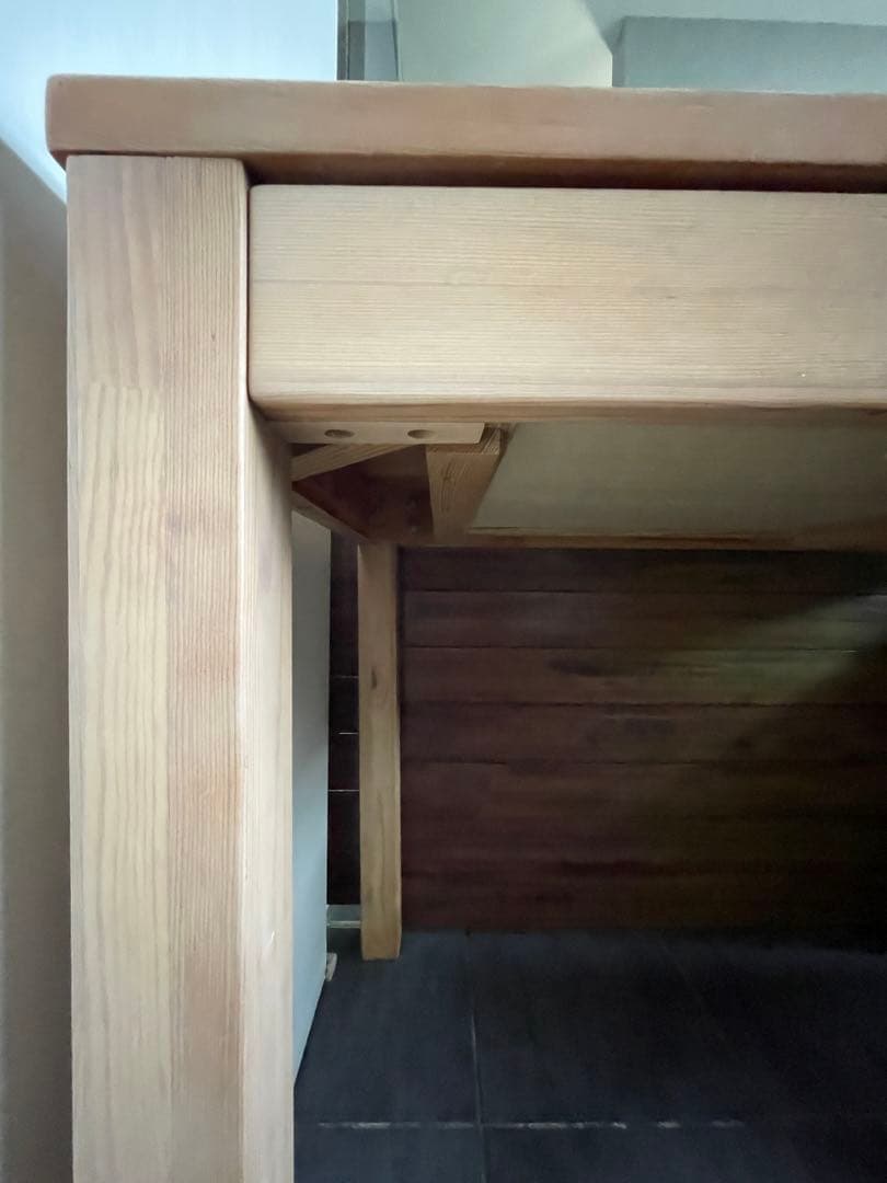 ■Muji/無印良品 天然木 無垢材 デスク/机 + デスクワゴン/キャビネット