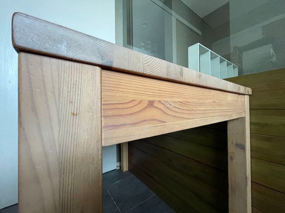 ■Muji/無印良品 天然木 無垢材 デスク/机 + デスクワゴン/キャビネット