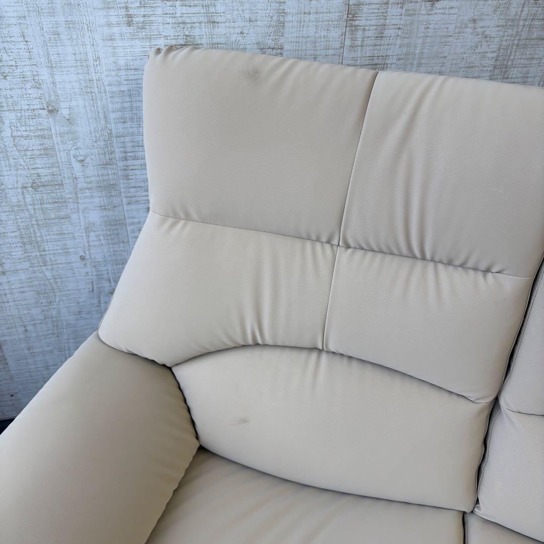 北欧レトロ ニトリ Nシールド フェイクレザーソファー 三人掛けソファー