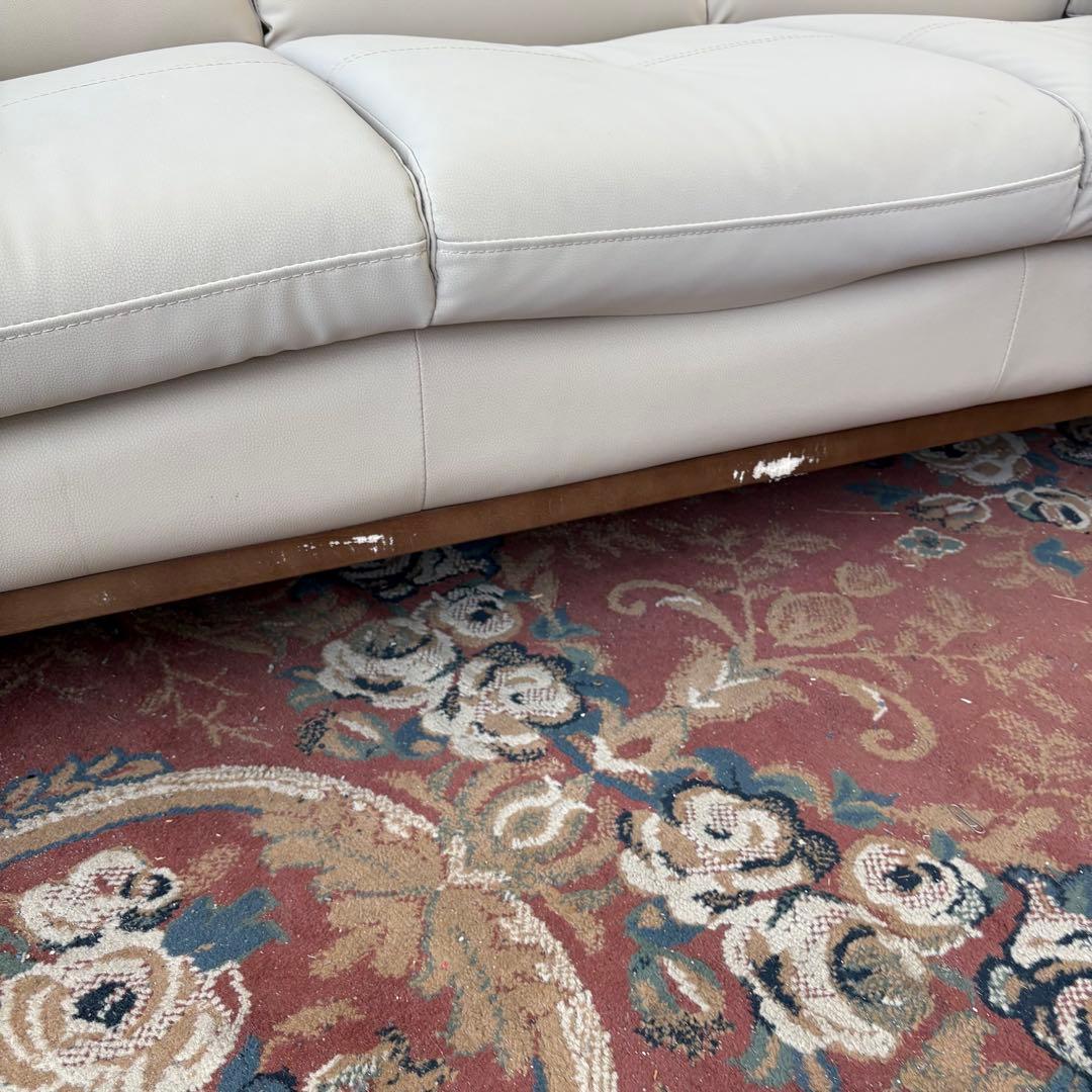 北欧レトロ ニトリ Nシールド フェイクレザーソファー 三人掛けソファー