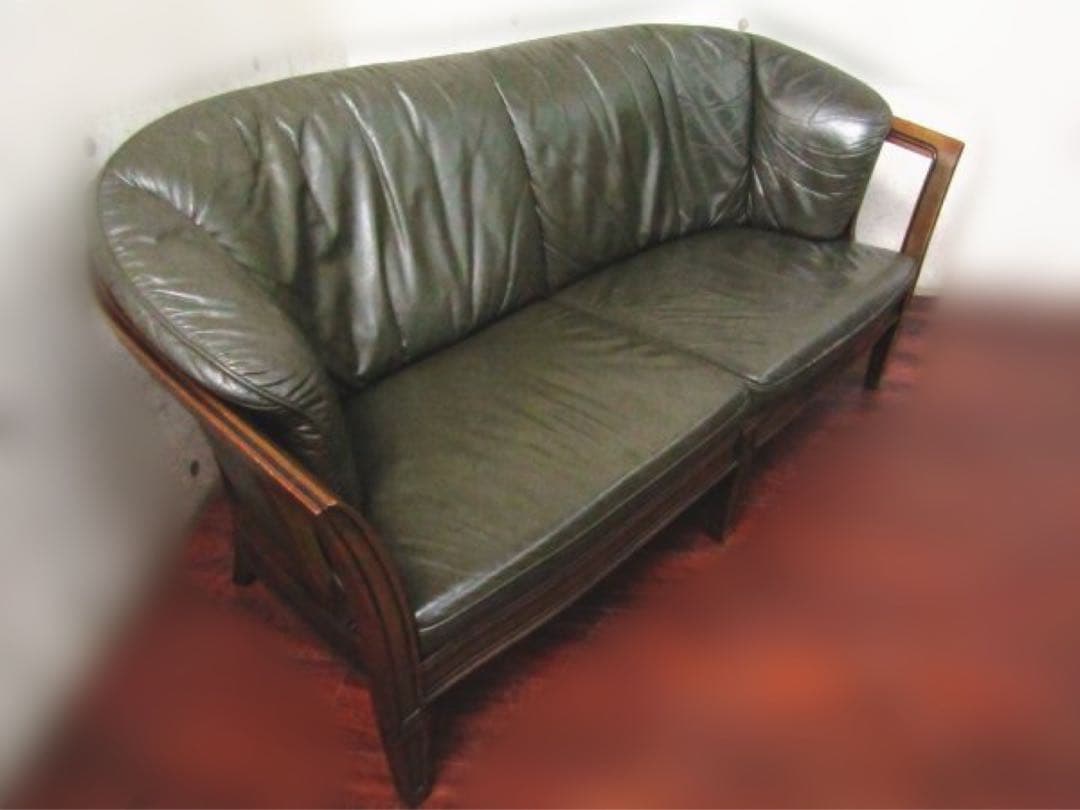 MARUNI 地中海ロイヤルシャルル総革クラシック ラブソファ