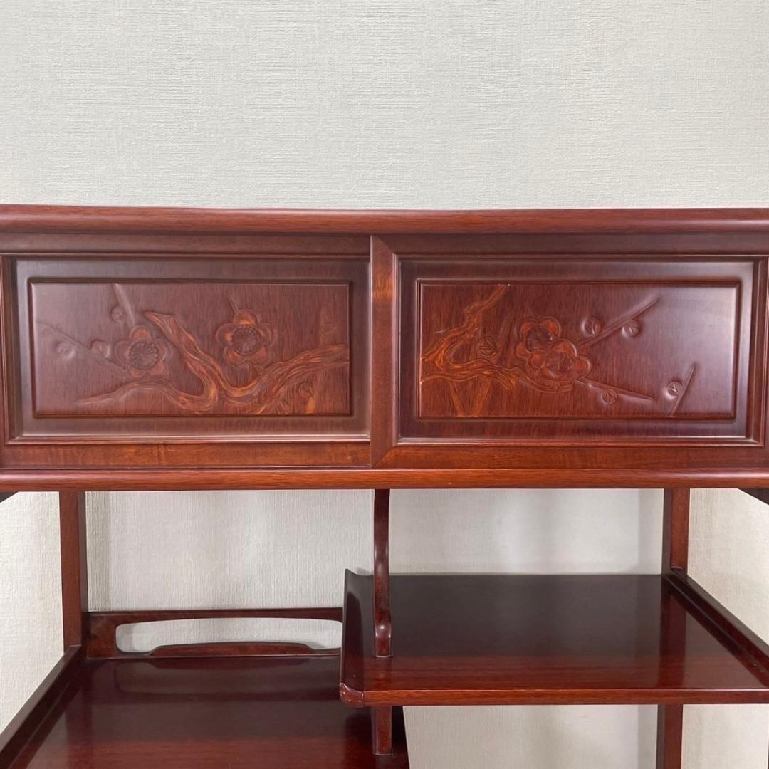 唐木家具 飾り棚 茶箪笥 違い棚 シェルフ 収納 工芸品 和製家具 レトロ