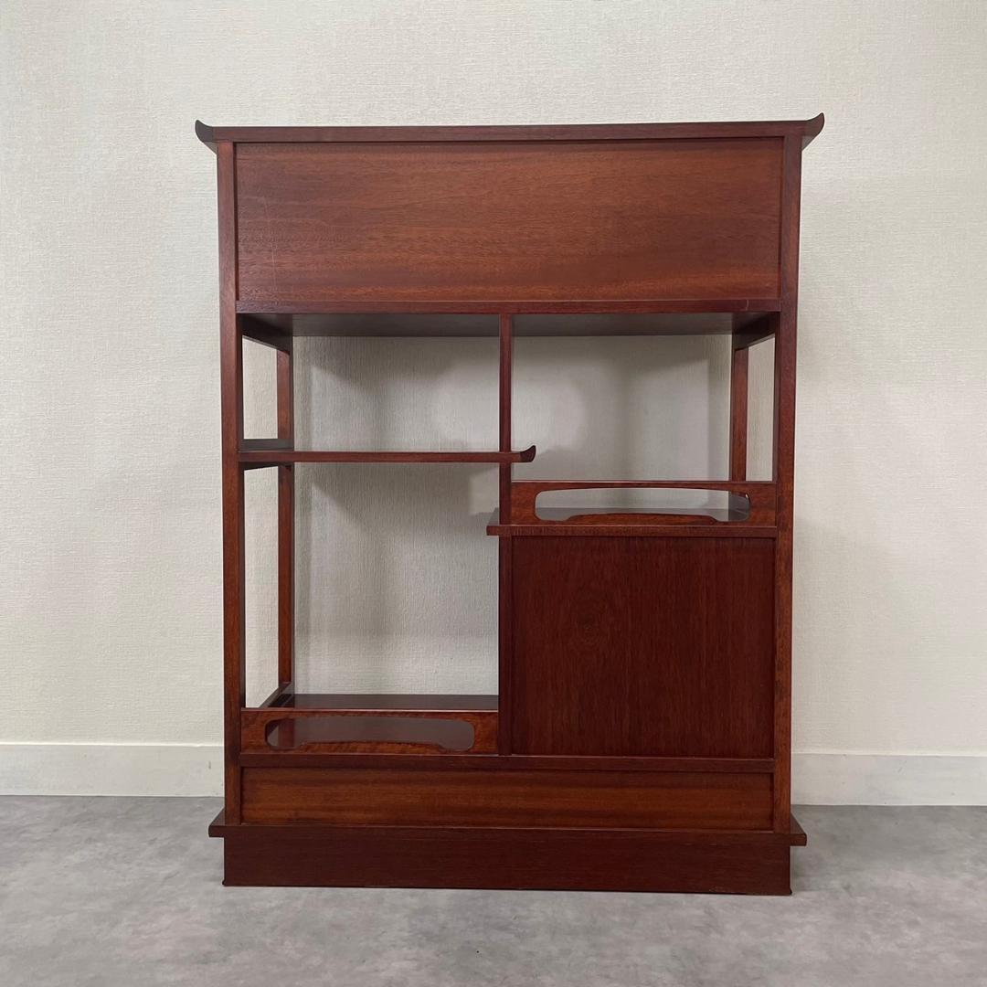 唐木家具 飾り棚 茶箪笥 違い棚 シェルフ 収納 工芸品 和製家具 レトロ