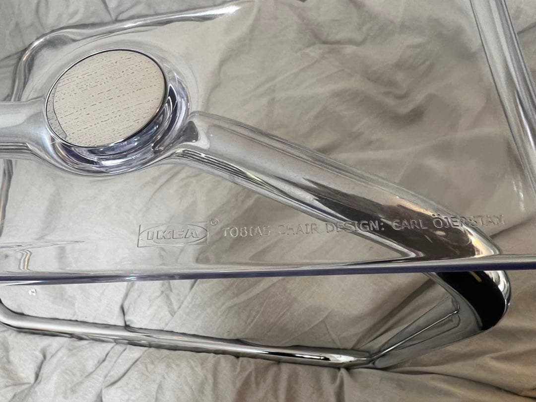 IKEA TOBIAS トービアス チェア, 透明/クロムメッキ